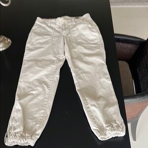 Kids White Elastic-Hem Pants